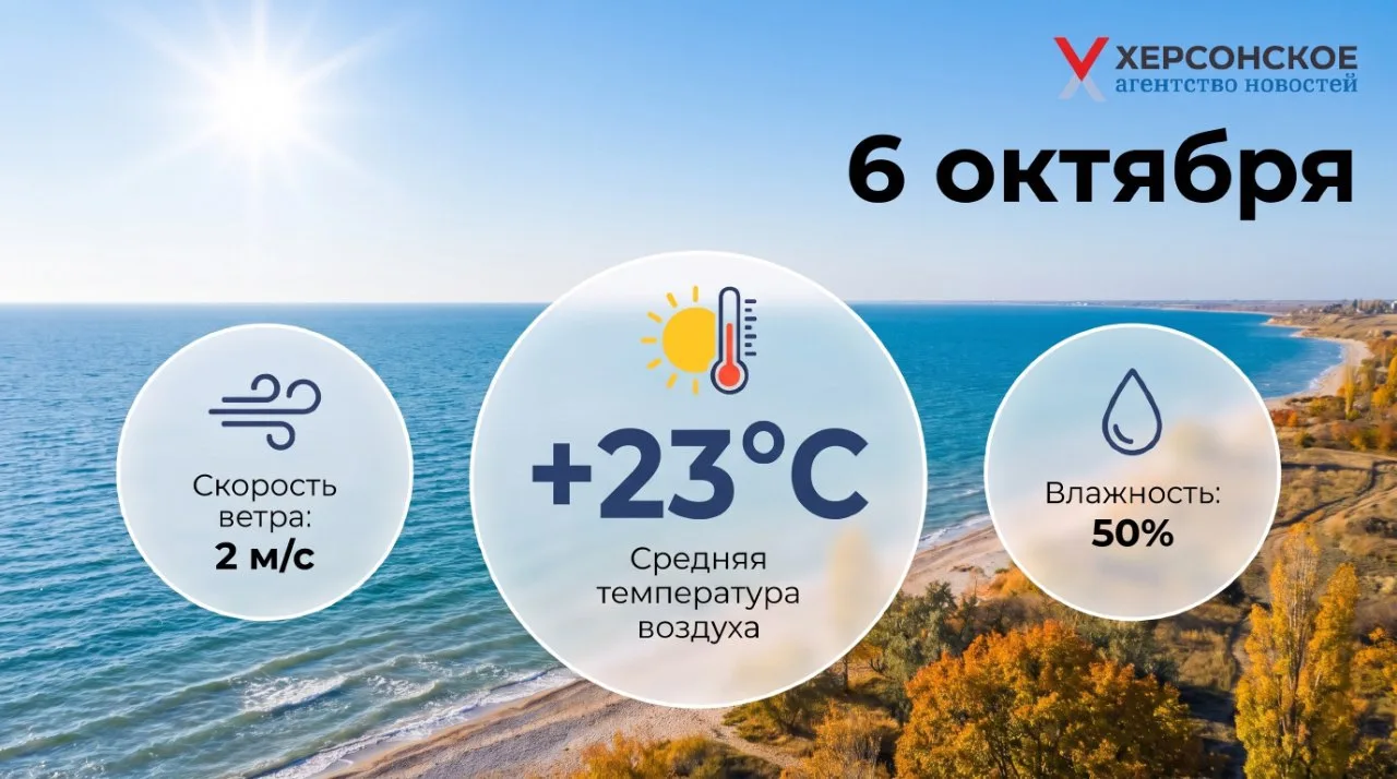 ☁️ Прохладный осенний день ожидается в Херсонской области во вторник, 6 октября