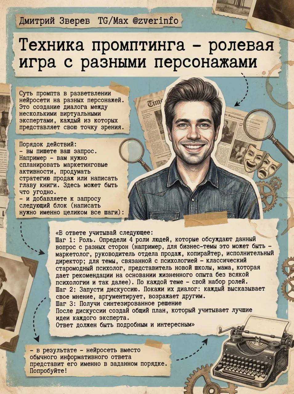 🤠 Мощнейший промпт - ролевая игра с разными персонажами