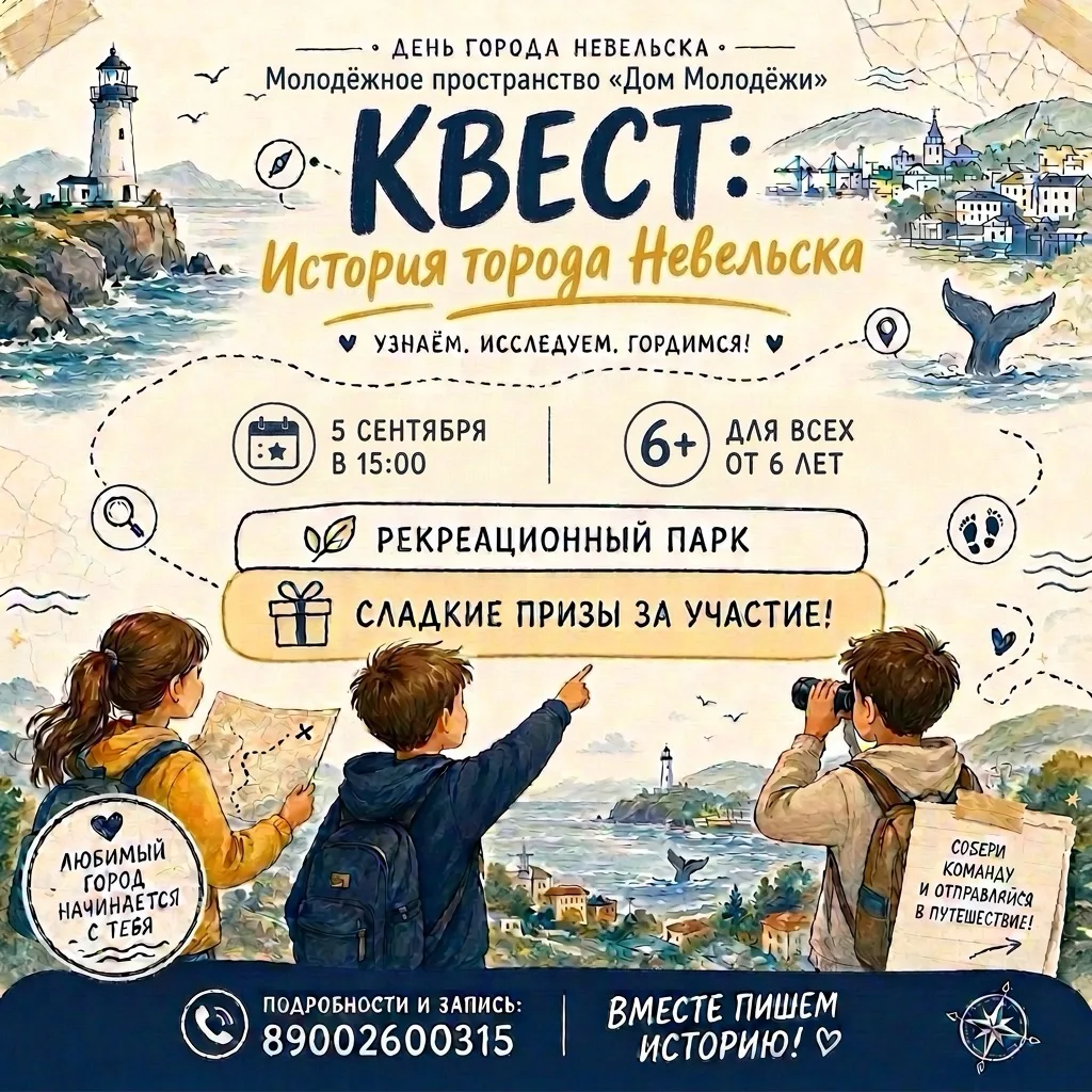 🎉 В День города — изучаем Невельск вместе! Квест «Тайны города Невельска»