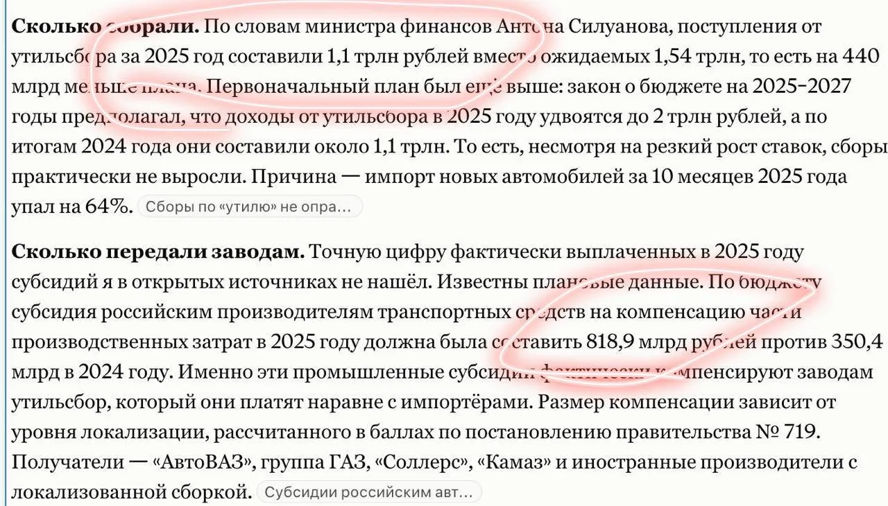 У мудацкого государства в 2025 году не получилось кинуть людей на утильсбор. Собрали 11...