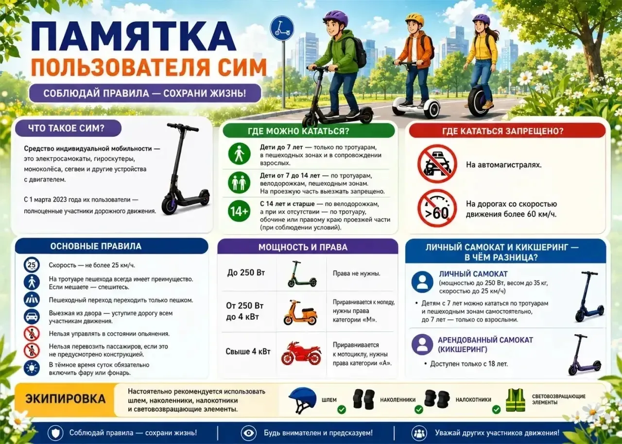 🚨 Летний сезон — время повышенного внимания к электросамокатам, гироскутерам и моноколёсам.

🛴 С н