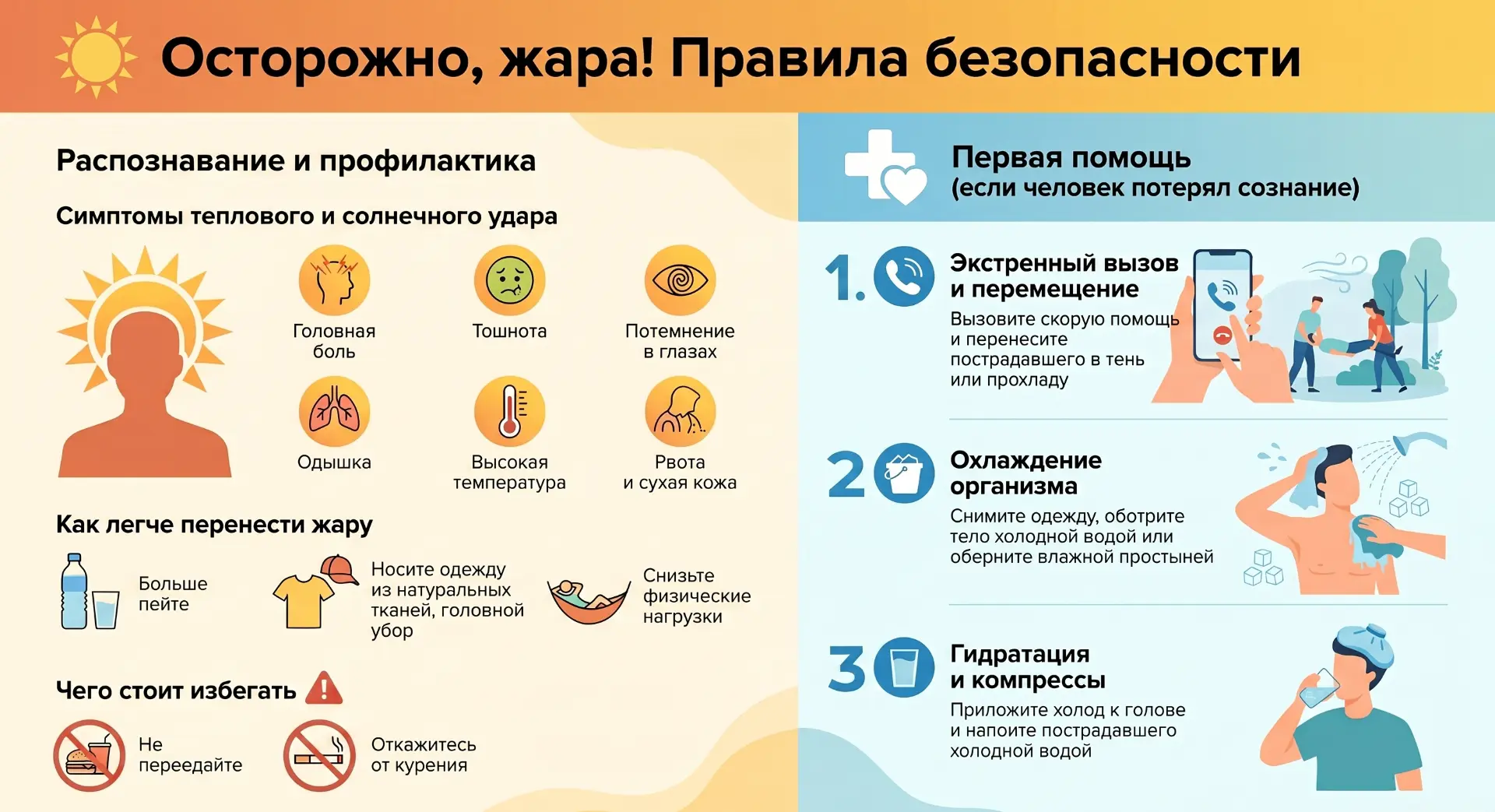 📌 Подготовили памятку по безопасной работе в жару.