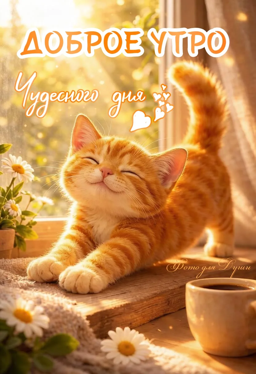 ДОБРОЕ УТРО!
🧡✨ ☀️🧡✨☀️🧡✨☀️🧡
Прекрасной Субботы...
Пусть этот чудесный день
Будет наполнен счасть