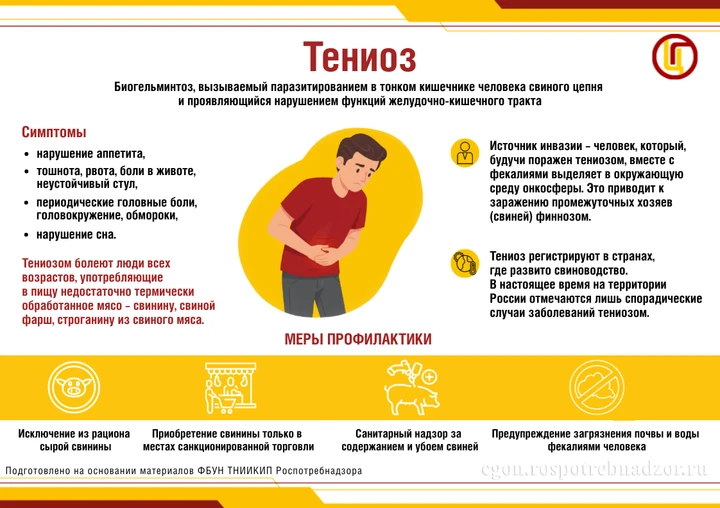 ⚡️Паразитозы: Тениоз 

#роспотребнадзорзабайкалье
#санпросвет