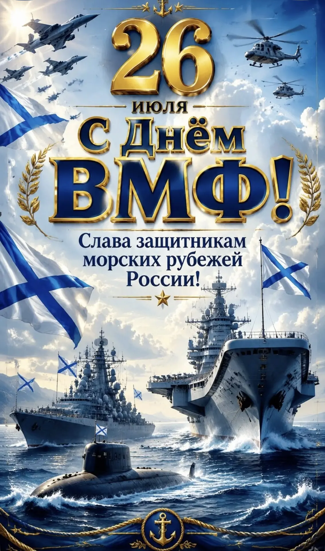 С Днём Военно-Морского Флота! Гордость, мужество и нерушимые традиции ⚓

Ежегодно в последнее воскре