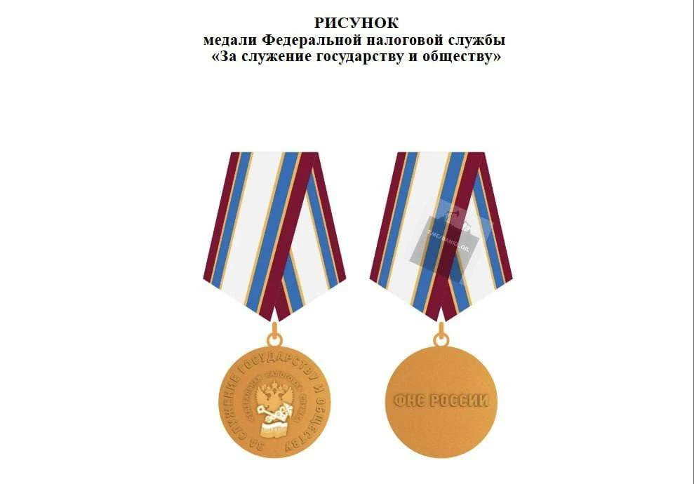 ФНС учредила новую медаль 🏅 — «За служение государству и обществу».