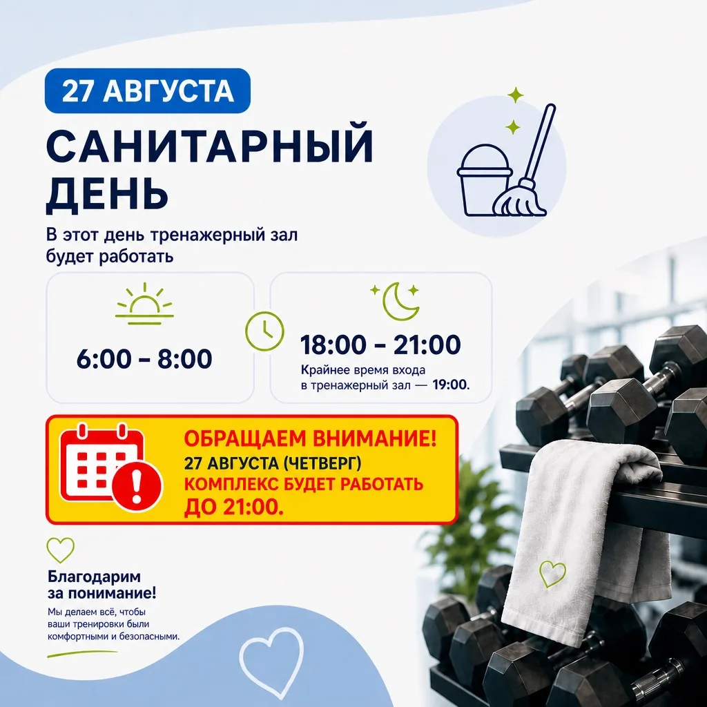 📢 Внимание! Изменение в расписании 27 августа!