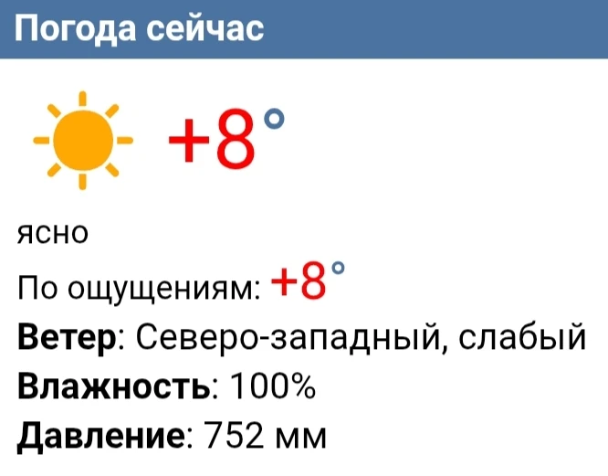 Сейчас в Чебоксарах плюс 8. Ветер северо-западный, слабый.