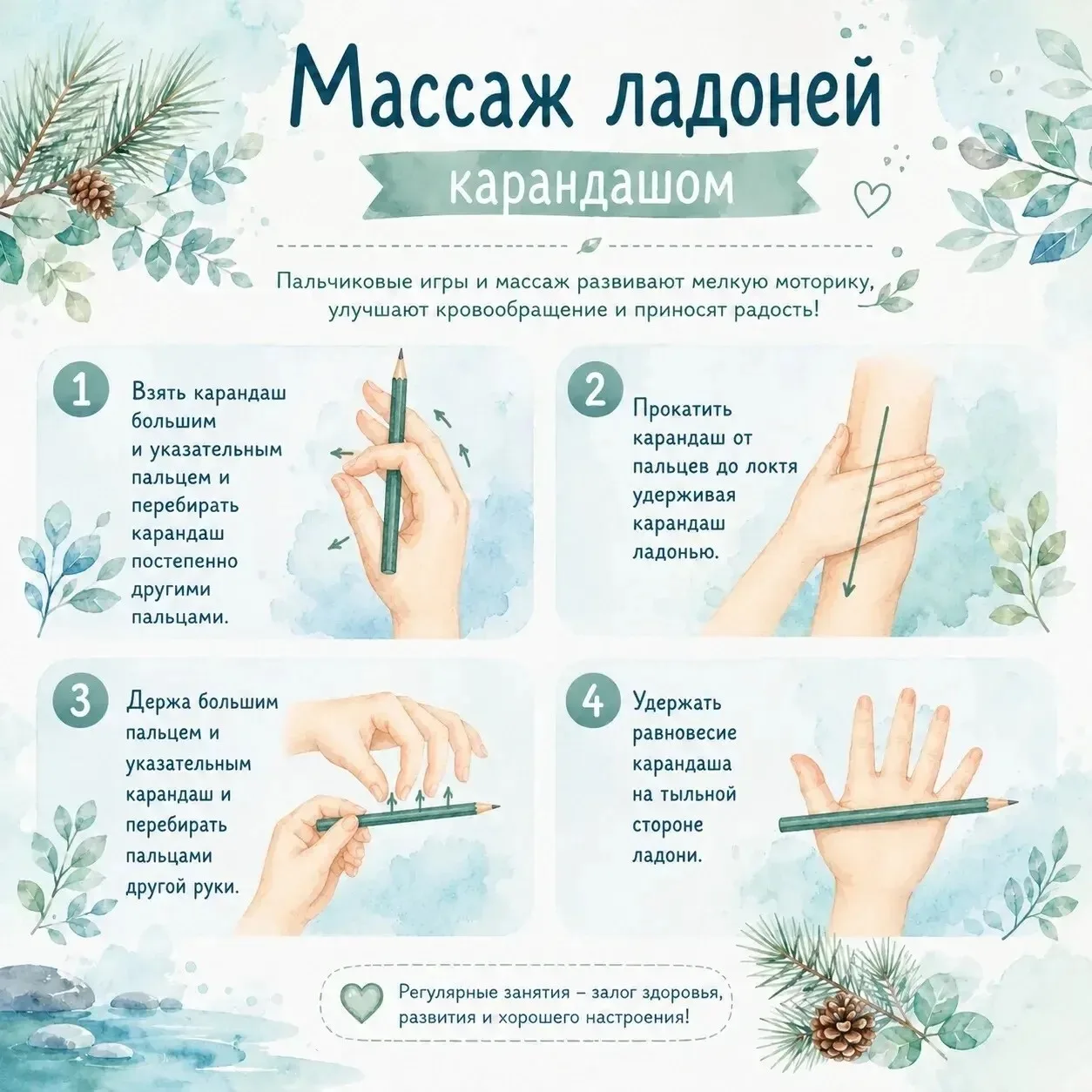 Почему стоит играть с шишкой и карандашом?