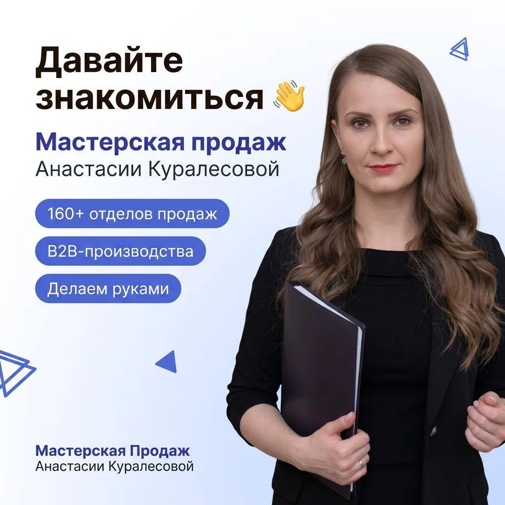 Давайте знакомиться 👋

Мы — Мастерская продаж Анастасии Куралесовой.

Заходим в бизнес и выстраивае