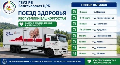 «Поезд здоровья» начинает работу в Балтачевском районе!