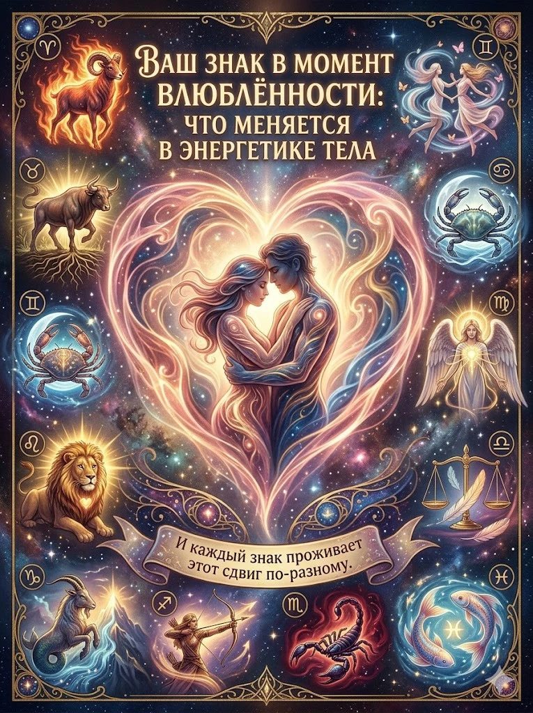 💓  Ваш знак в момент влюблённости: что меняется в энергетике тела