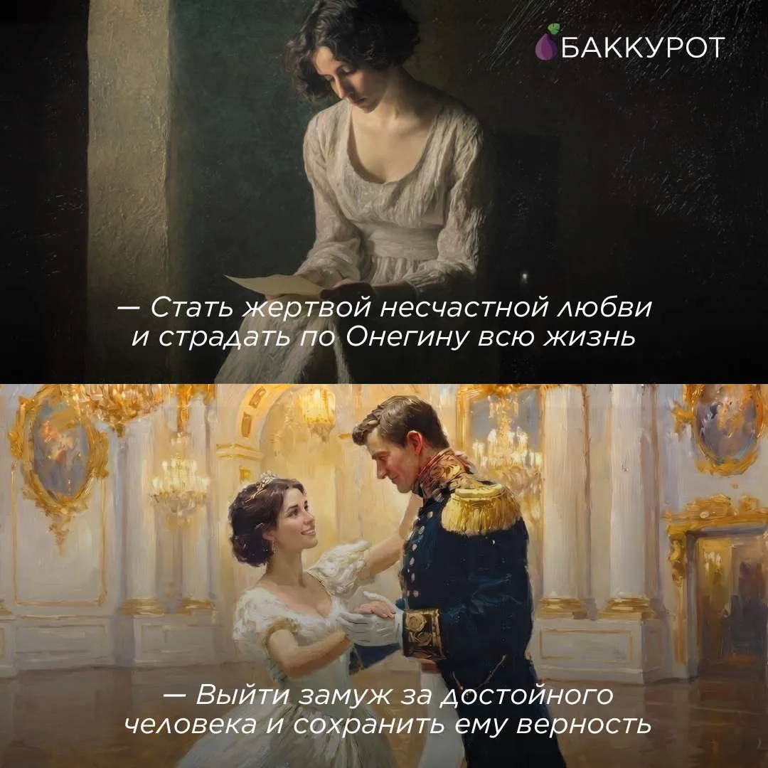 📚 Со школьной поры мы привыкли думать, что Татьяна Ларина ошибочно увидела в Евгении Онегине идеал 