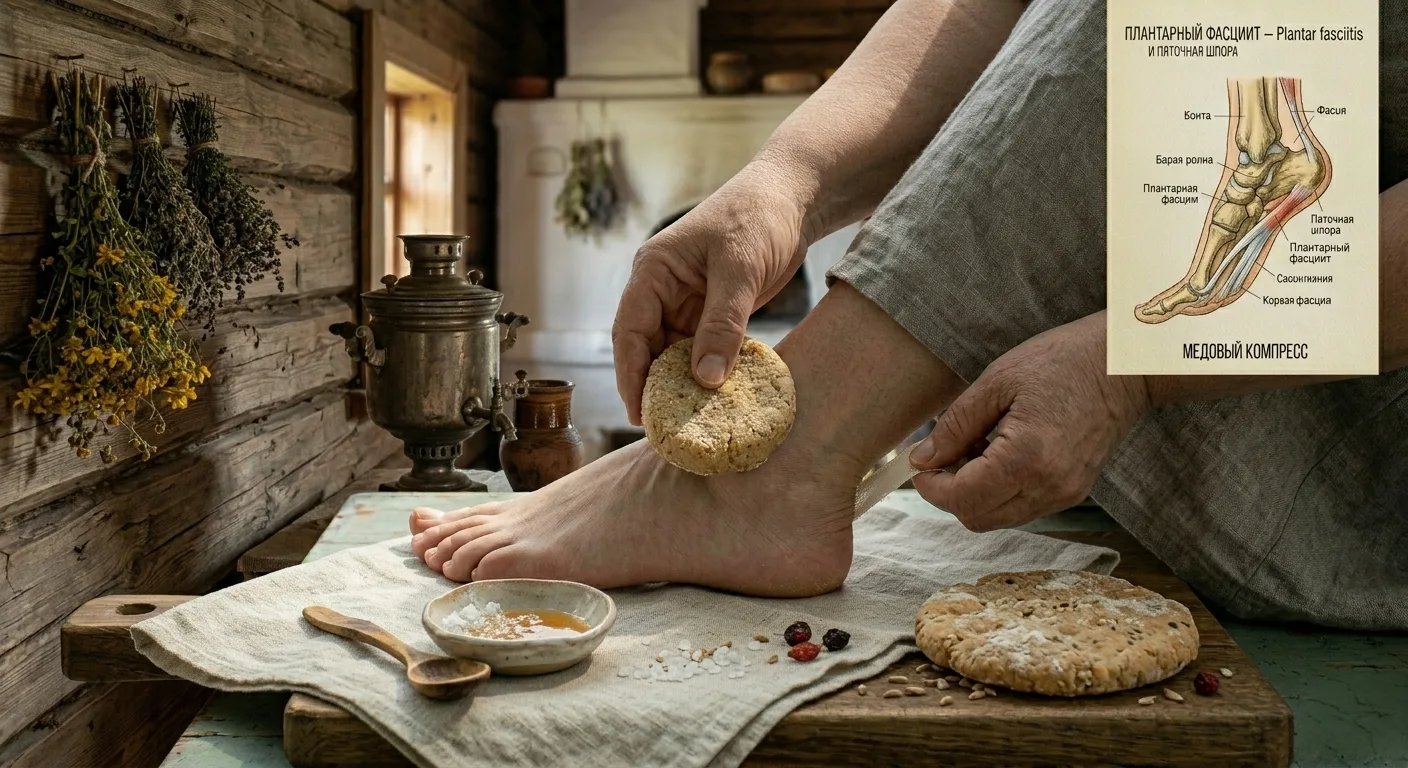 🦶 **МЕДОВЫЙ КОМПРЕСС С МУКОЙ И СОЛЬЮ: ИЗБАВЛЯЕМСЯ ОТ МУЧИТЕЛЬНОЙ БОЛИ ПРИ ПЯТОЧНОЙ ШПОРЕ**

Продолж
