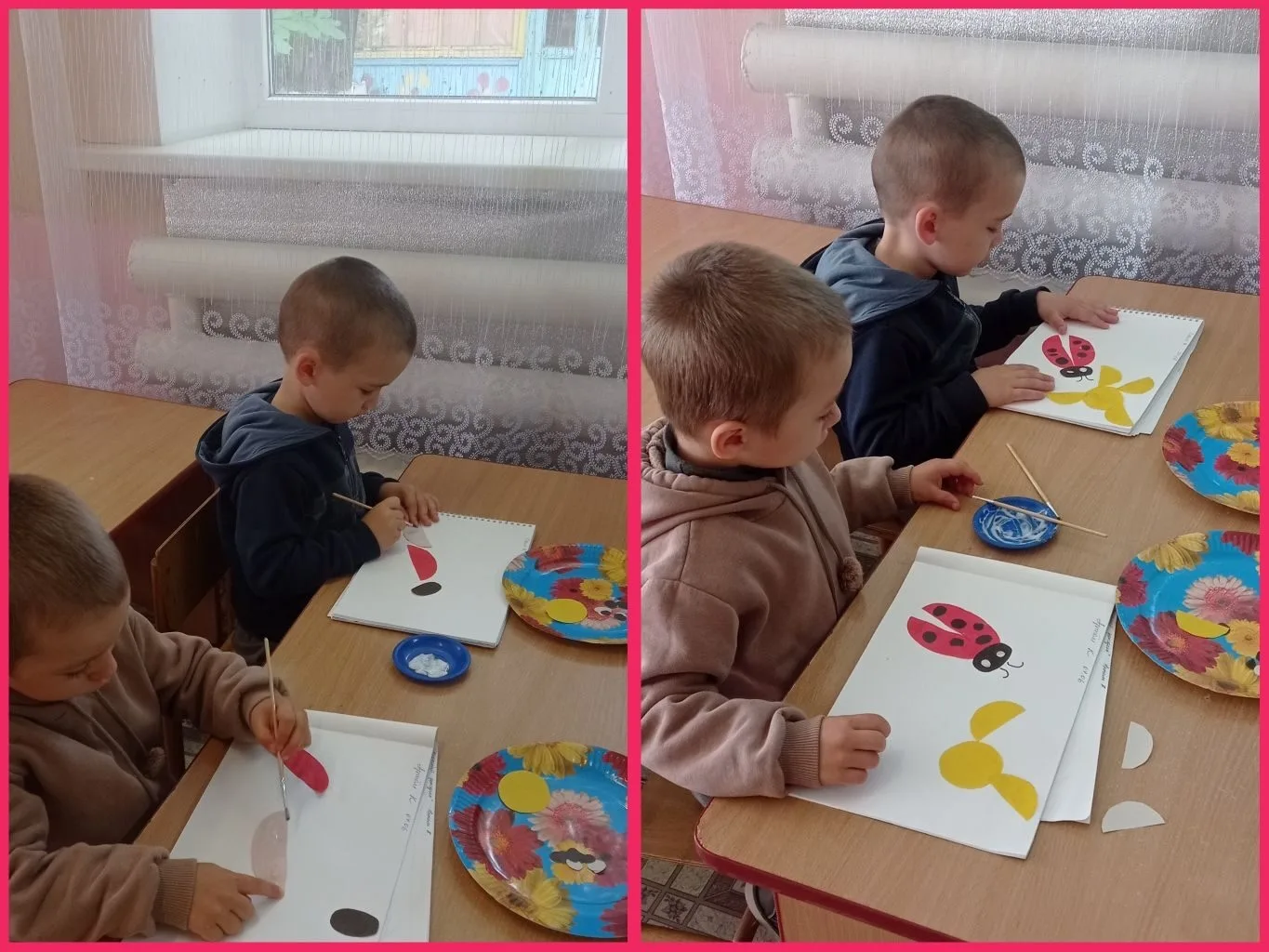 🎨🖌️Сегодня на занятии малыши покоряли искусство аппликации: