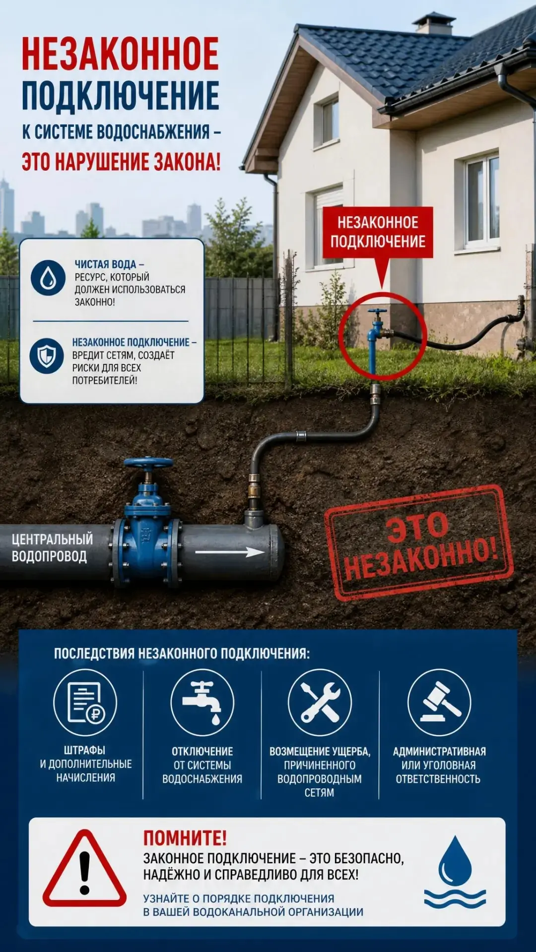 Уважаемые абоненты!
Сотрудники ООО «СтройРесурсы» регулярно выявляют самовольные подключения к центр