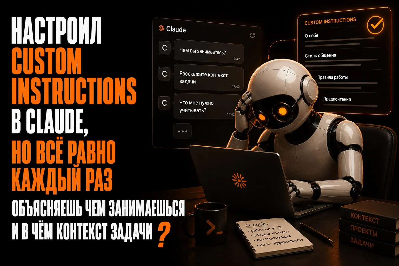 Настроил Custom Instructions в Claude, но всё равно каждый раз объясняешь чем занимаешь...
