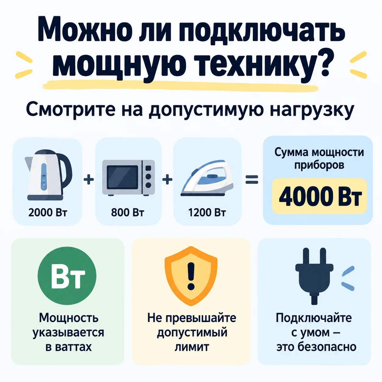 Можно ли подключать чайник или обогреватель через удлинитель?