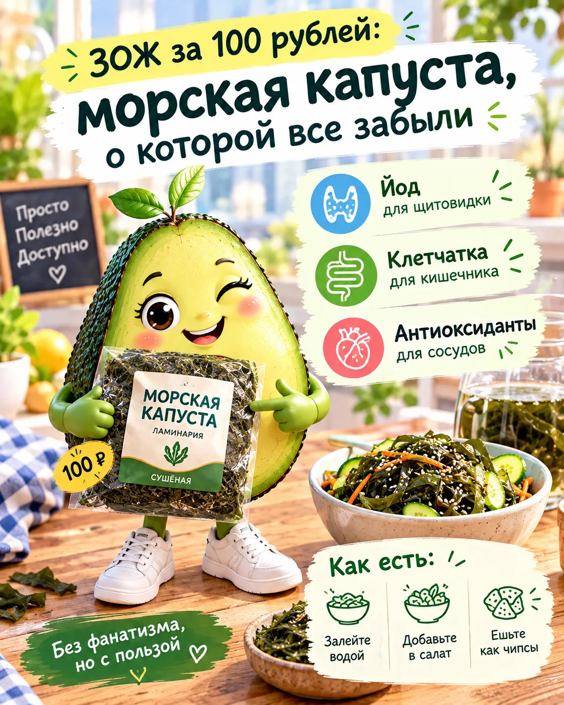 🥑 ЗОЖ за 100 рублей: морская капуста, о которой все забыли