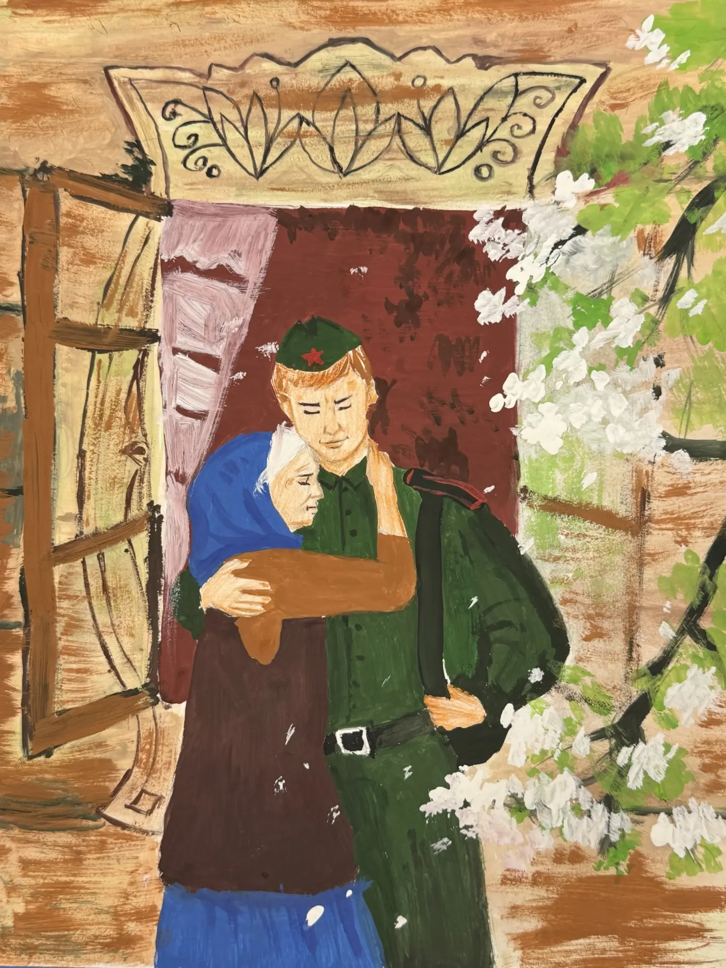 🎨 В МБОУ СОШ №17 г. Азова открылась трогательная выставка детского рисунка «Рисуем Победу», приуроче