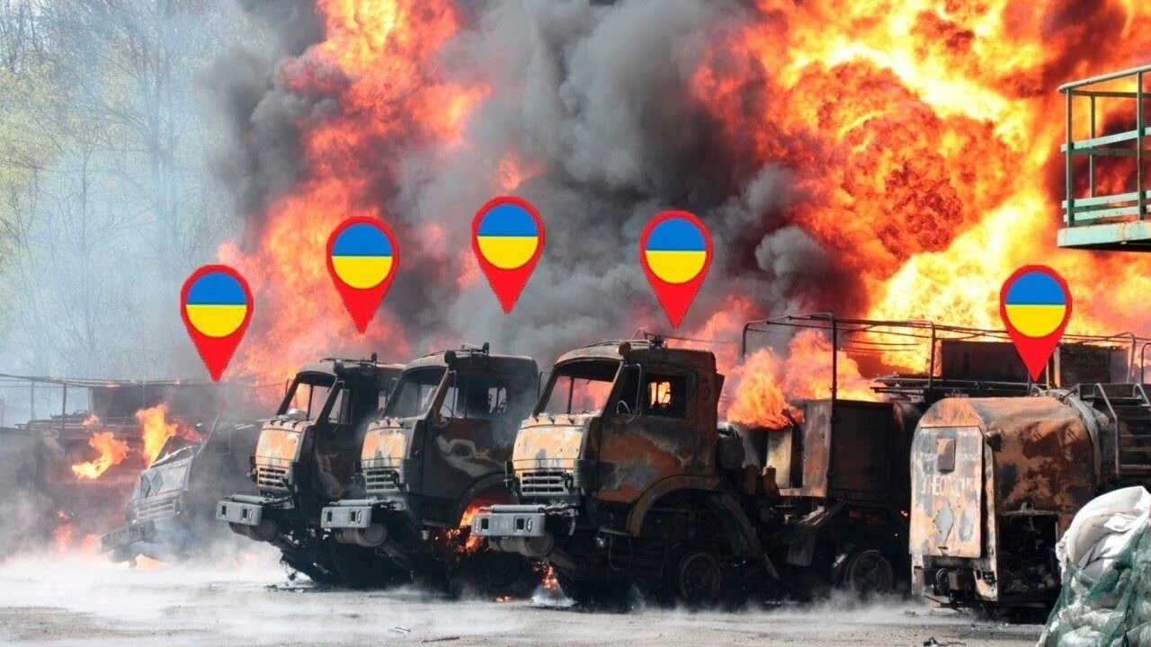 Российские дроны уничтожили украинскую колонну с боеприпасами в Купянске!