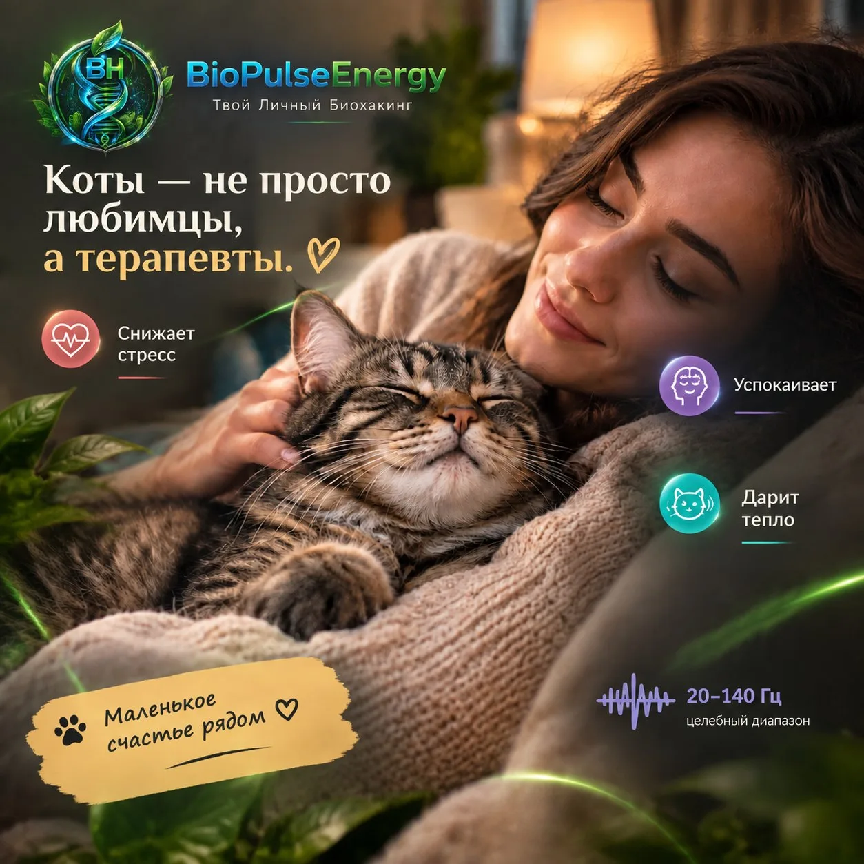 Коты — не просто домашние любимцы, а настоящие персональные терапевты. Научные наблюден...
