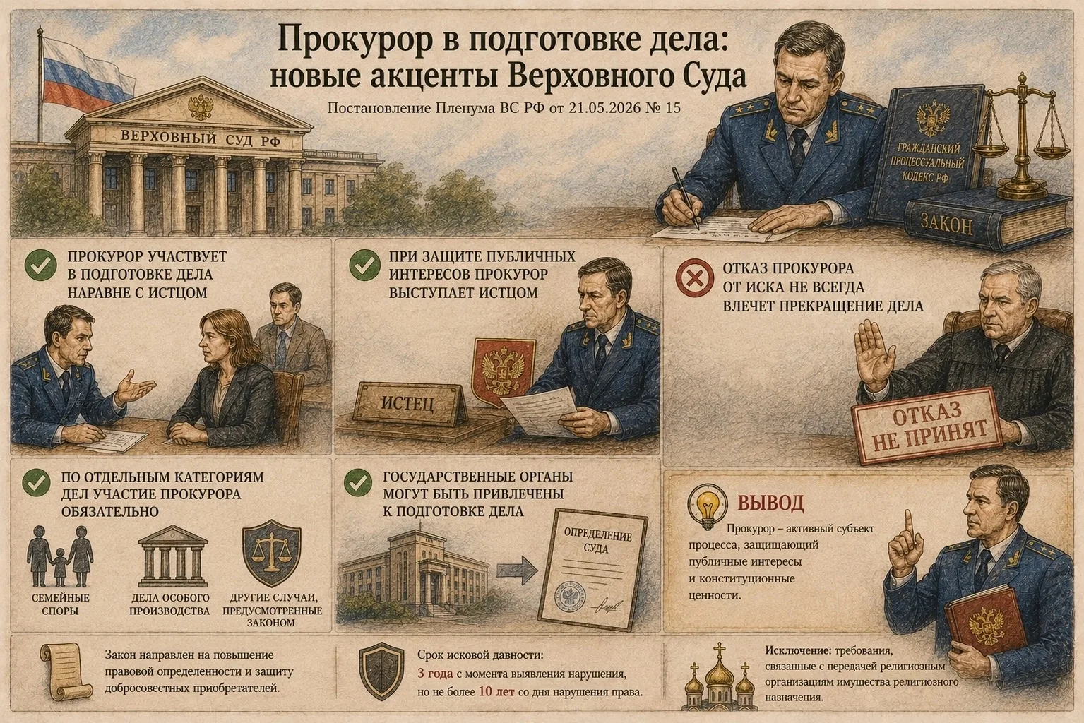 Прокурор в подготовке дела: новые акценты Верховного Суда
#civpro_ВС #civpro_пленум
#civpro_ГПК

📖 