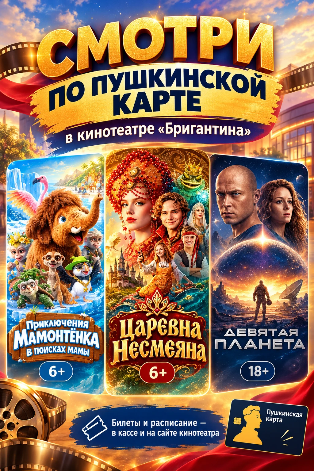 💥 Если у вас есть пушкинская карта, не упускайте возможность сходить на актуальные нов...