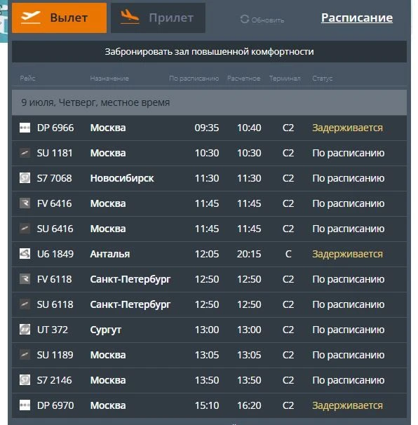 Задерживаются московские и турецкие авиарейсы