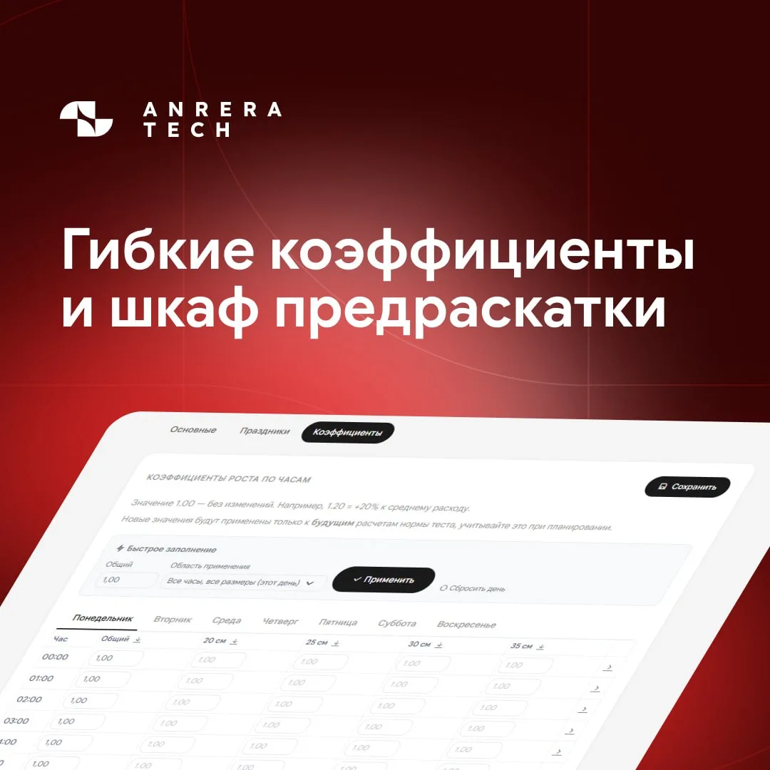 Гибкие коэффициенты и шкаф предраскатки