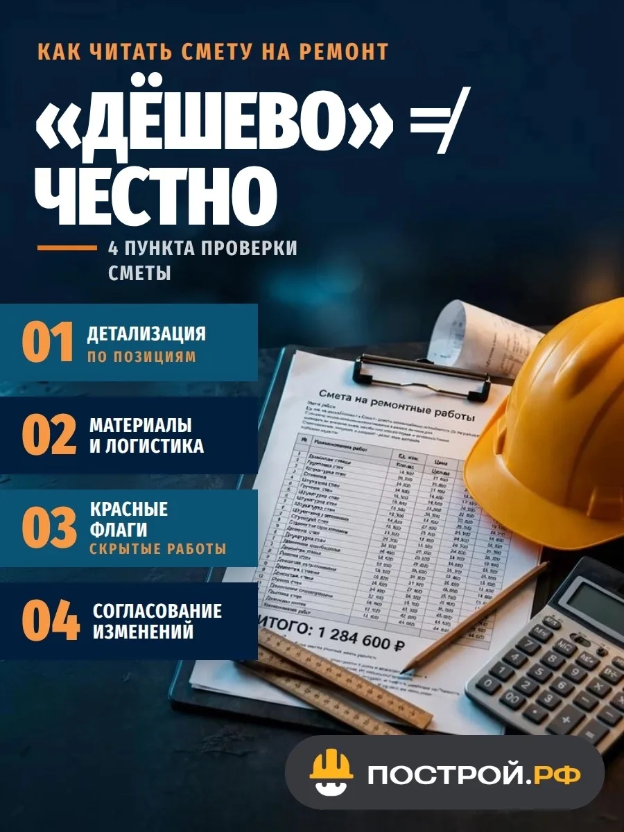 Почему «дешево» не значит «честно»: Как читать смету на ремонт