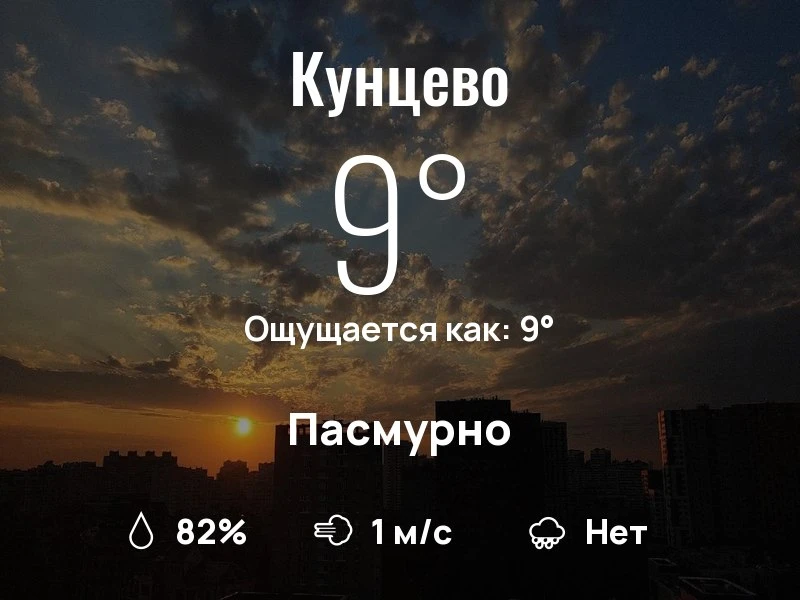Что с погодой в Кунцево?