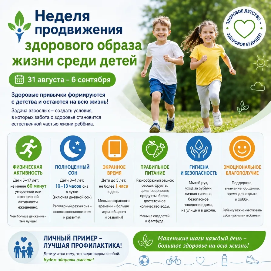 🌿 Неделя продвижения здорового образа жизни среди детей