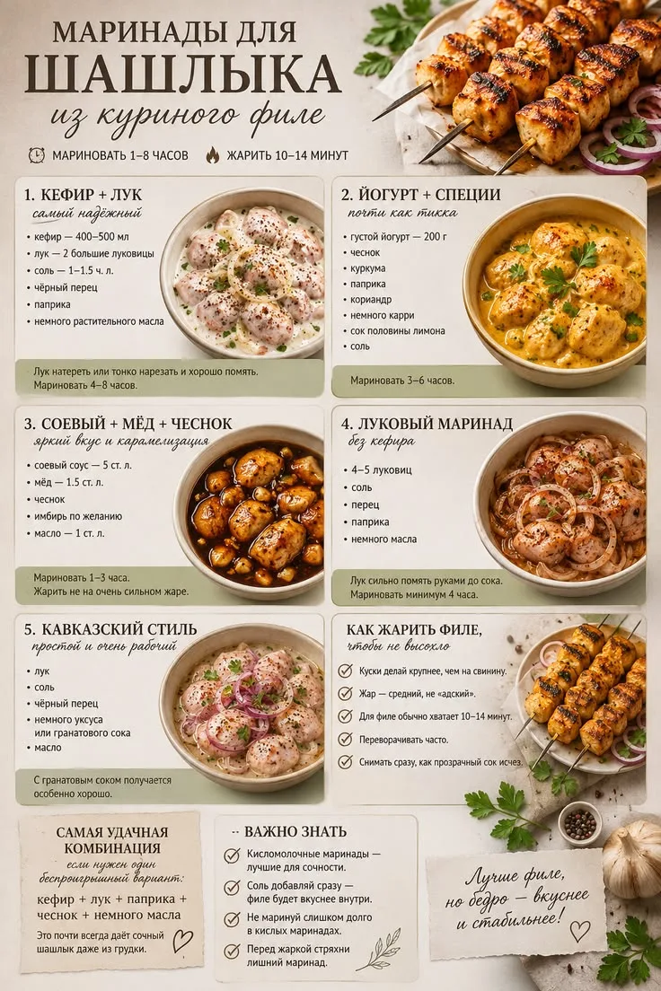 Маринады для шашлыка из курицы