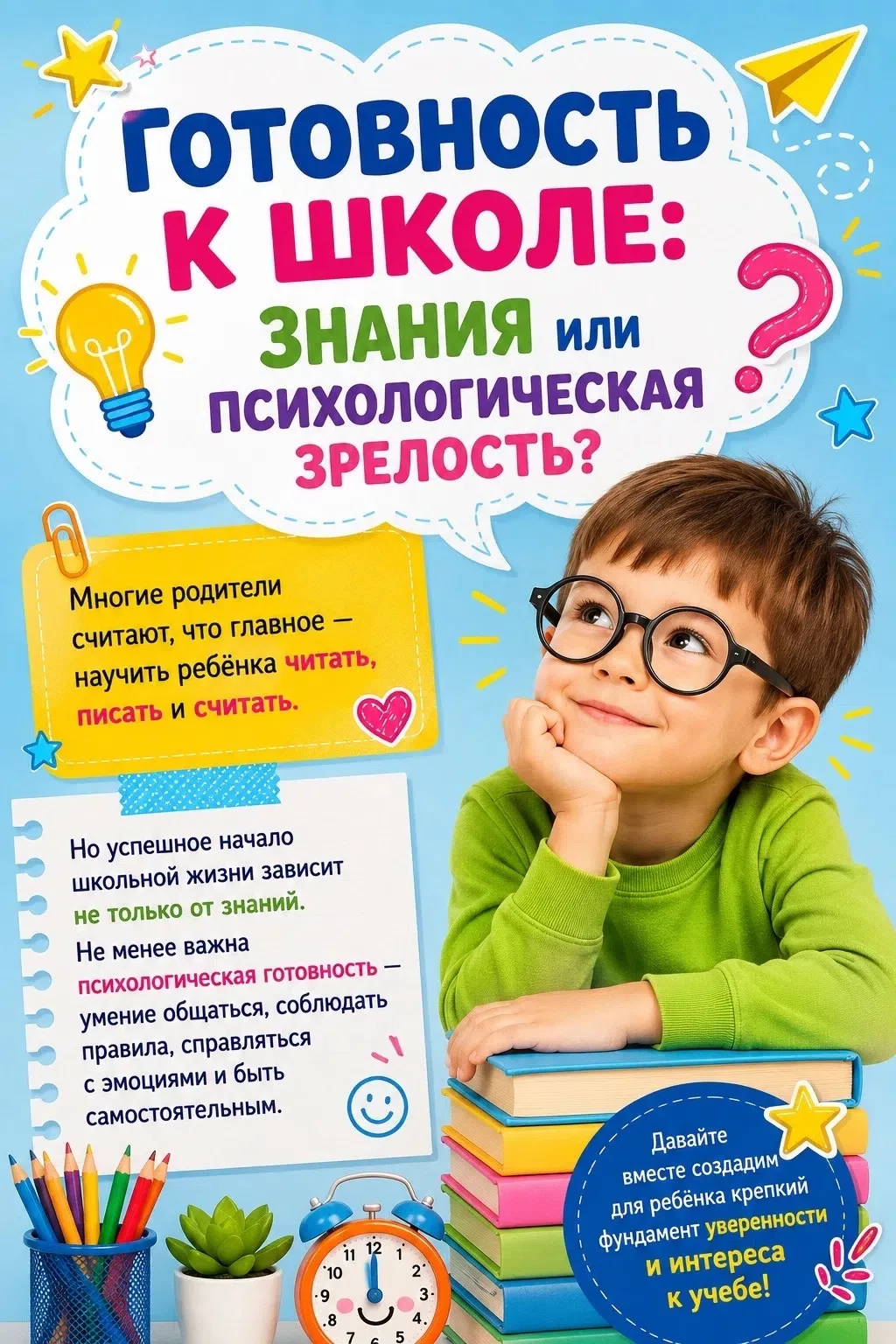 🎒 Готовность к школе — это гораздо больше, чем умение читать, писать и считать.

Настоящая готовнос