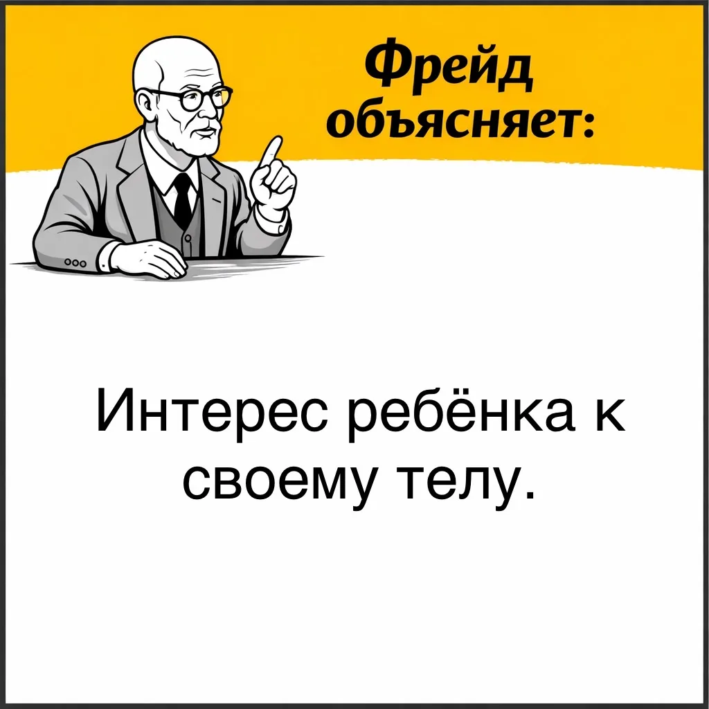 Фрейд отмечал, что в детстве ребёнок естественным образом исследует своё тело и ощущения, возвращаяс