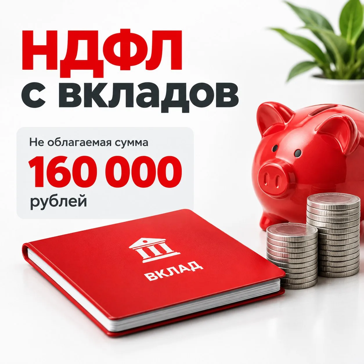 🏦 Необлагаемая НДФЛ сумма дохода по банковским вкладам в России в 2026 году составит 1...
