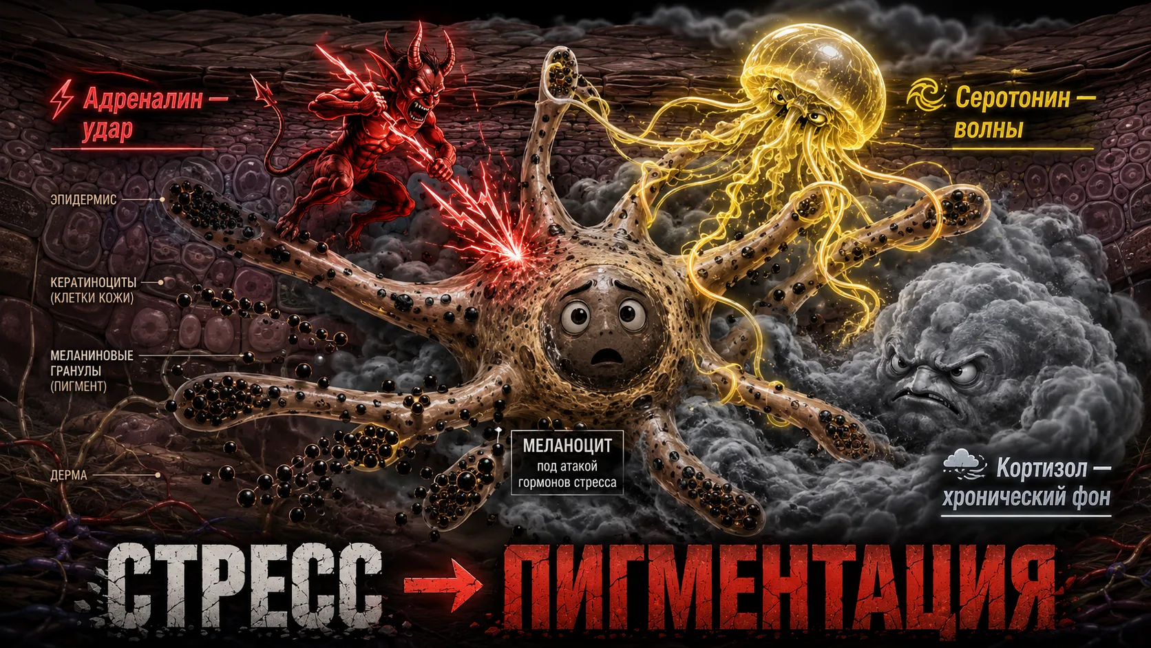 🧠 Стресс – неочевидная причина пигментации кожи  С наступлением тепла в бьюти блогах каждый третий п