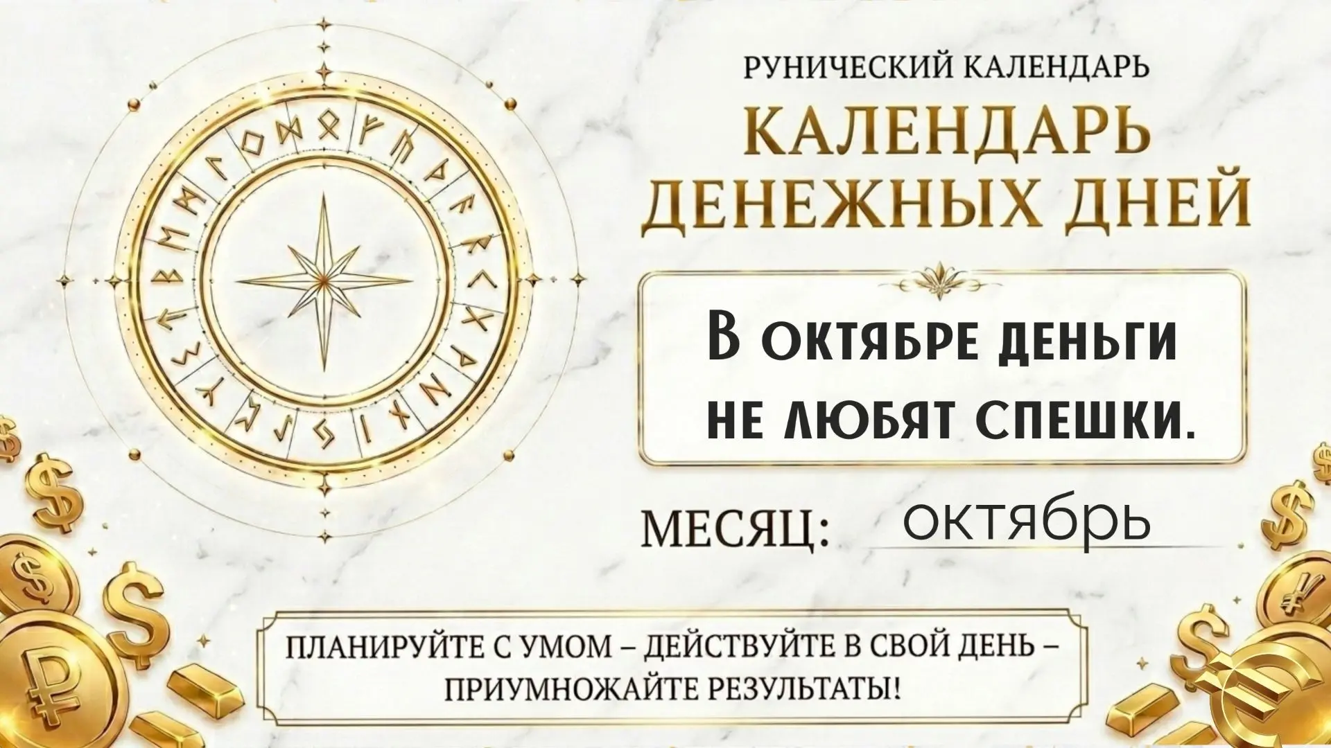 ✅️ КАЛЕНДАРЬ ДЕНЕЖНЫХ ДНЕЙ НА ОКТЯБРЬ