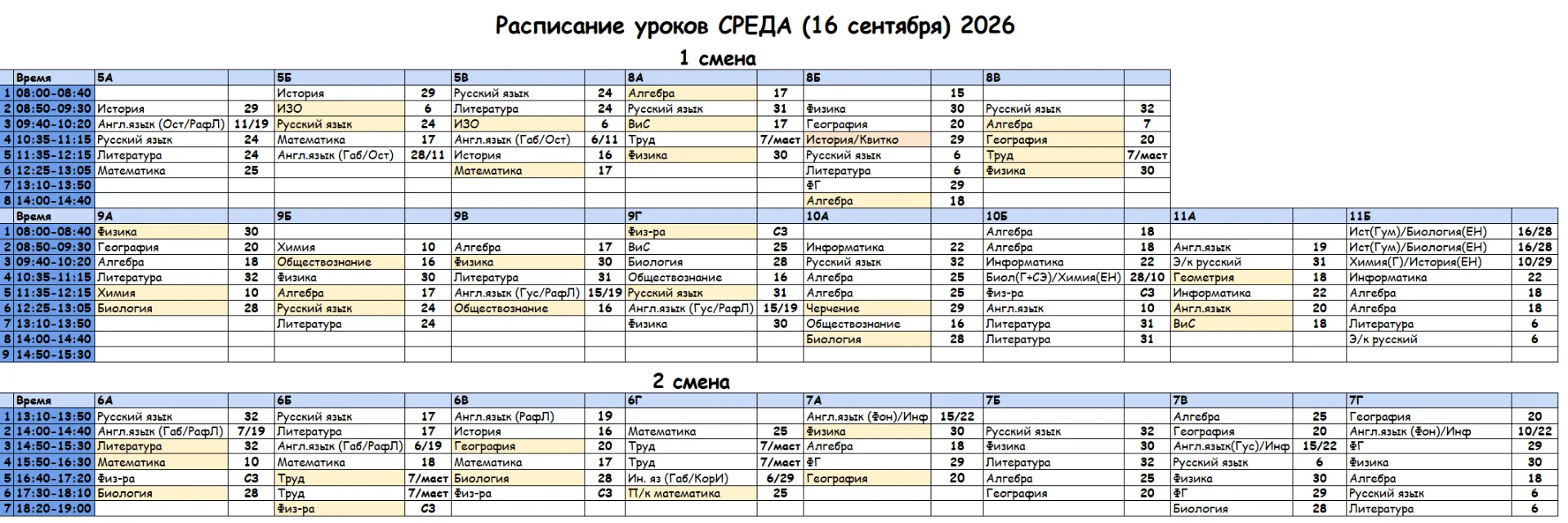 🗓️ РАСПИСАНИЕ 🗓️