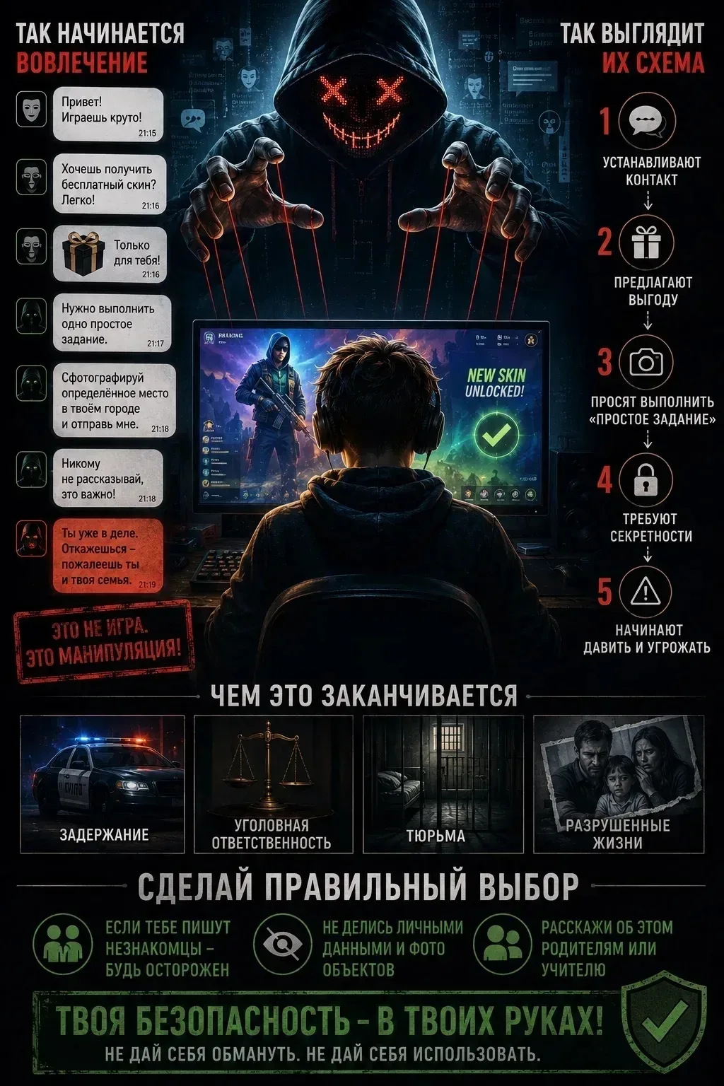 ❗️ Один из способов вовлечения наших подростков в диверсионную деятельность – ловушки в видеоиграх. 
