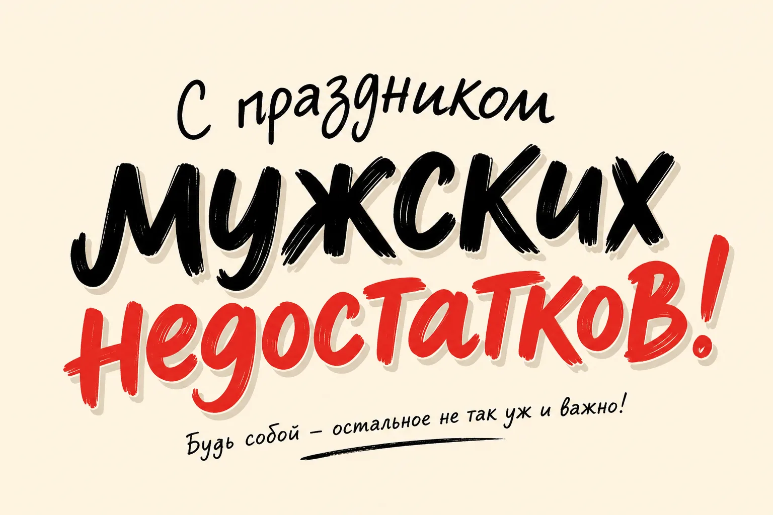 С Праздником мужских недостатков! 🥃

💌 Открытки в МАХ – Подписаться