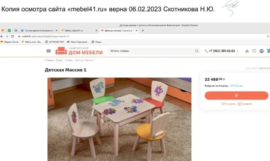 Смешарики «наказали» камчатских мебельщиков.  Бизнесмены разместили на своем сайте фотографии детско