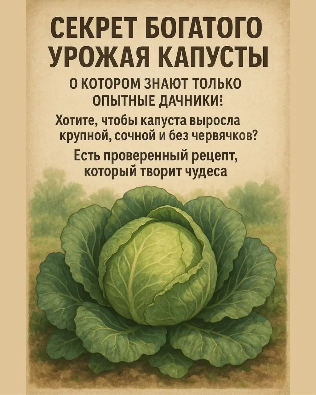 🥬 Секрет богатого урожая капусты

🏡 Дача и Сад