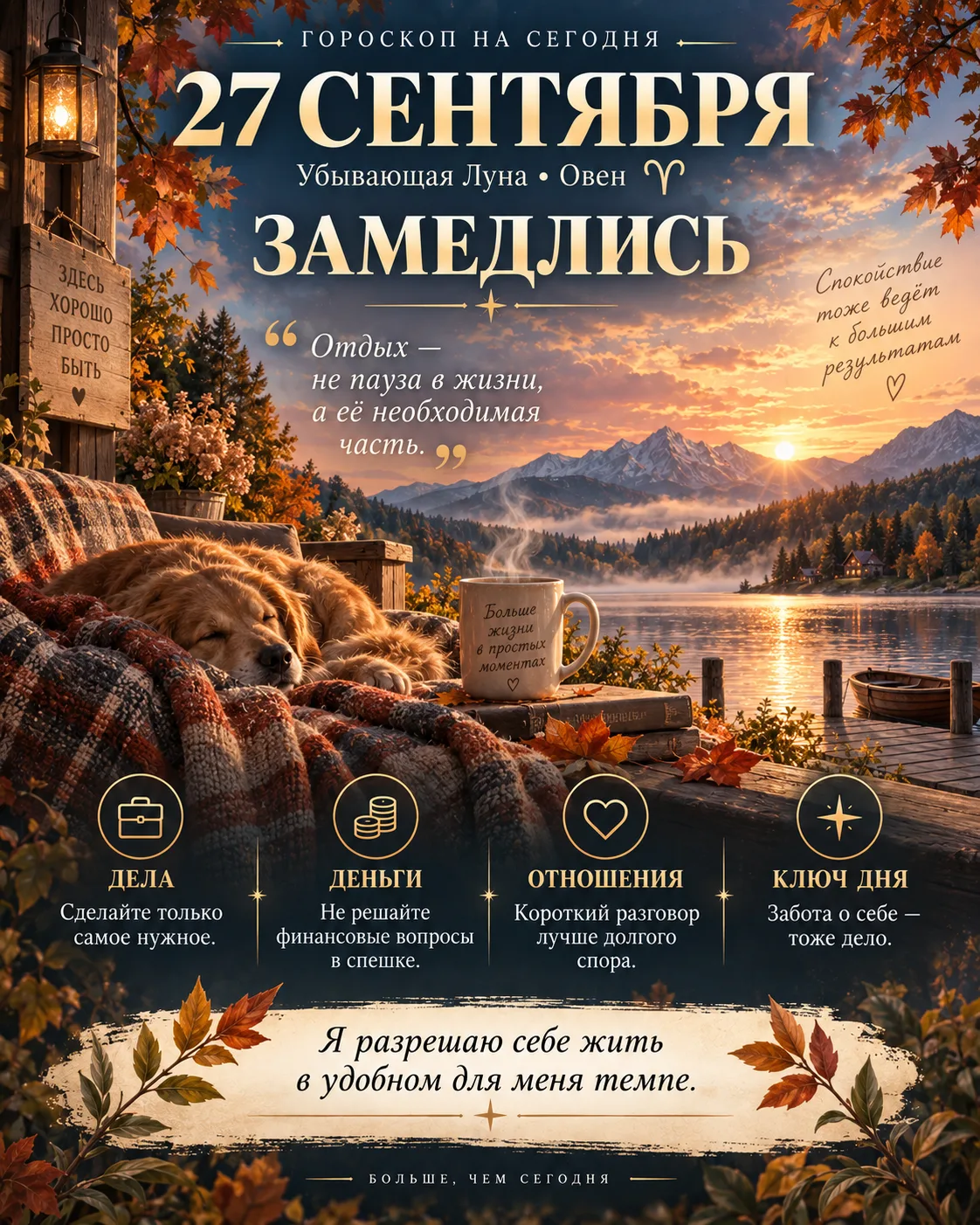 🌙 ГОРОСКОП НА СЕГОДНЯ — 27 СЕНТЯБРЯ