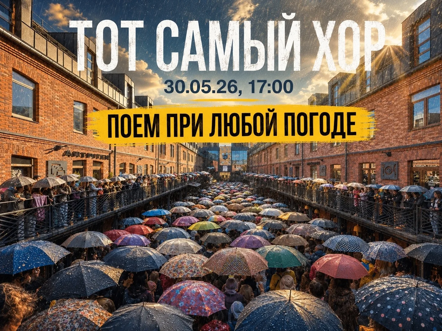 ПОЁМ ПРИ ЛЮБОЙ ПОГОДЕ!

К сожалению, любовь зарядила дожди-пистолеты, но Санкт-Петербургу не привыка