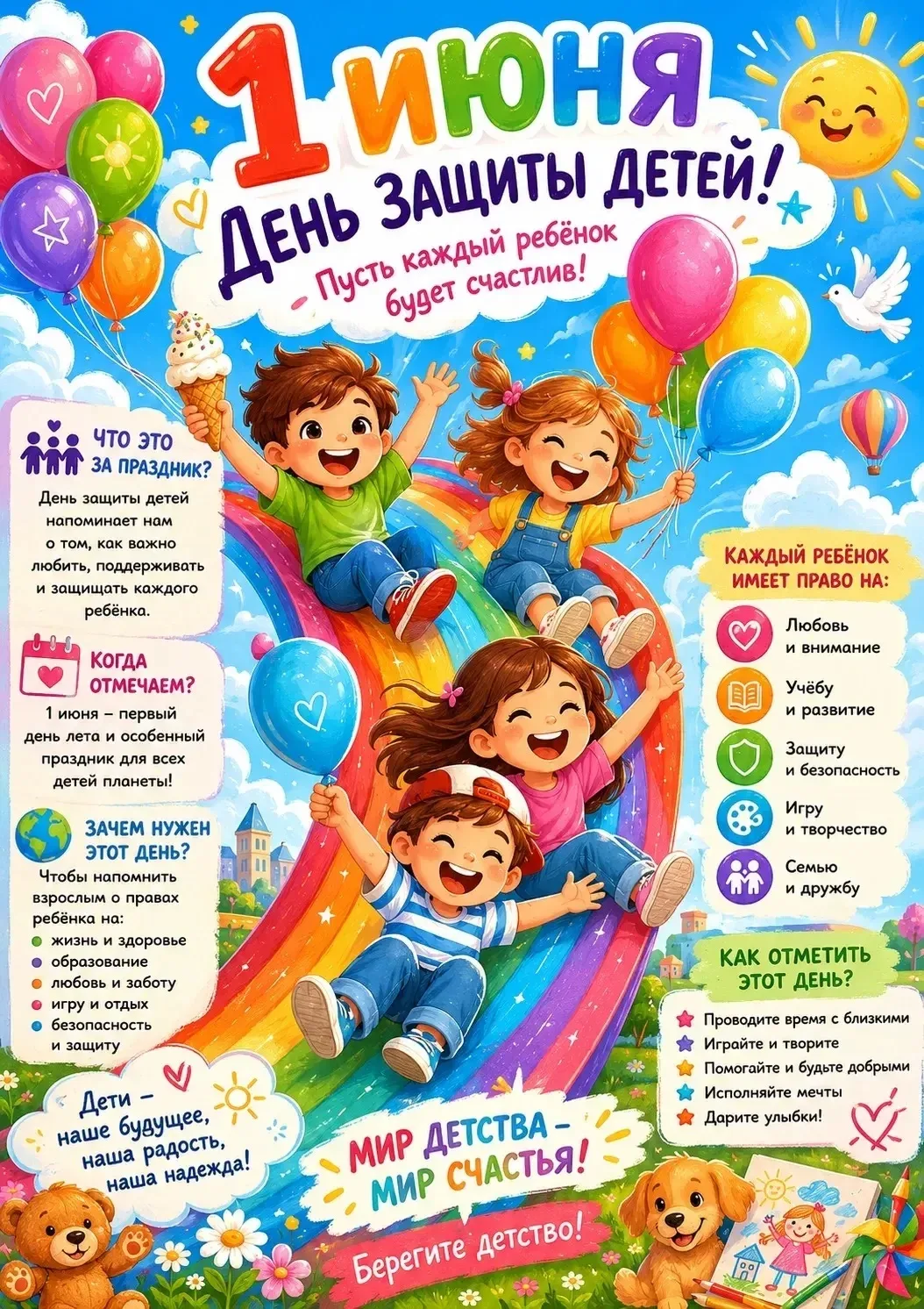 🎉Как прошёл самый весёлый день в году?

✨1 июня, в Международный день защиты детей, наш детский сад