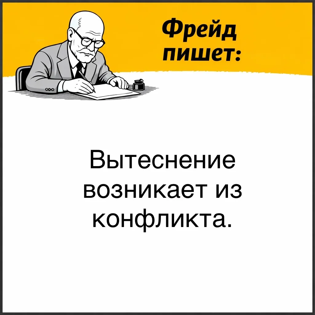 Фрейд объяснял вытеснение просто: внутри человека сталкиваются желание и запрет. Когда исполнить жел