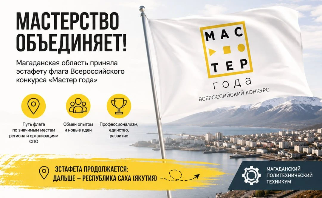 🤍 Флаг конкурса «Мастер года» — в Магадане

Магаданская область приняла эстафету флага Всероссийско
