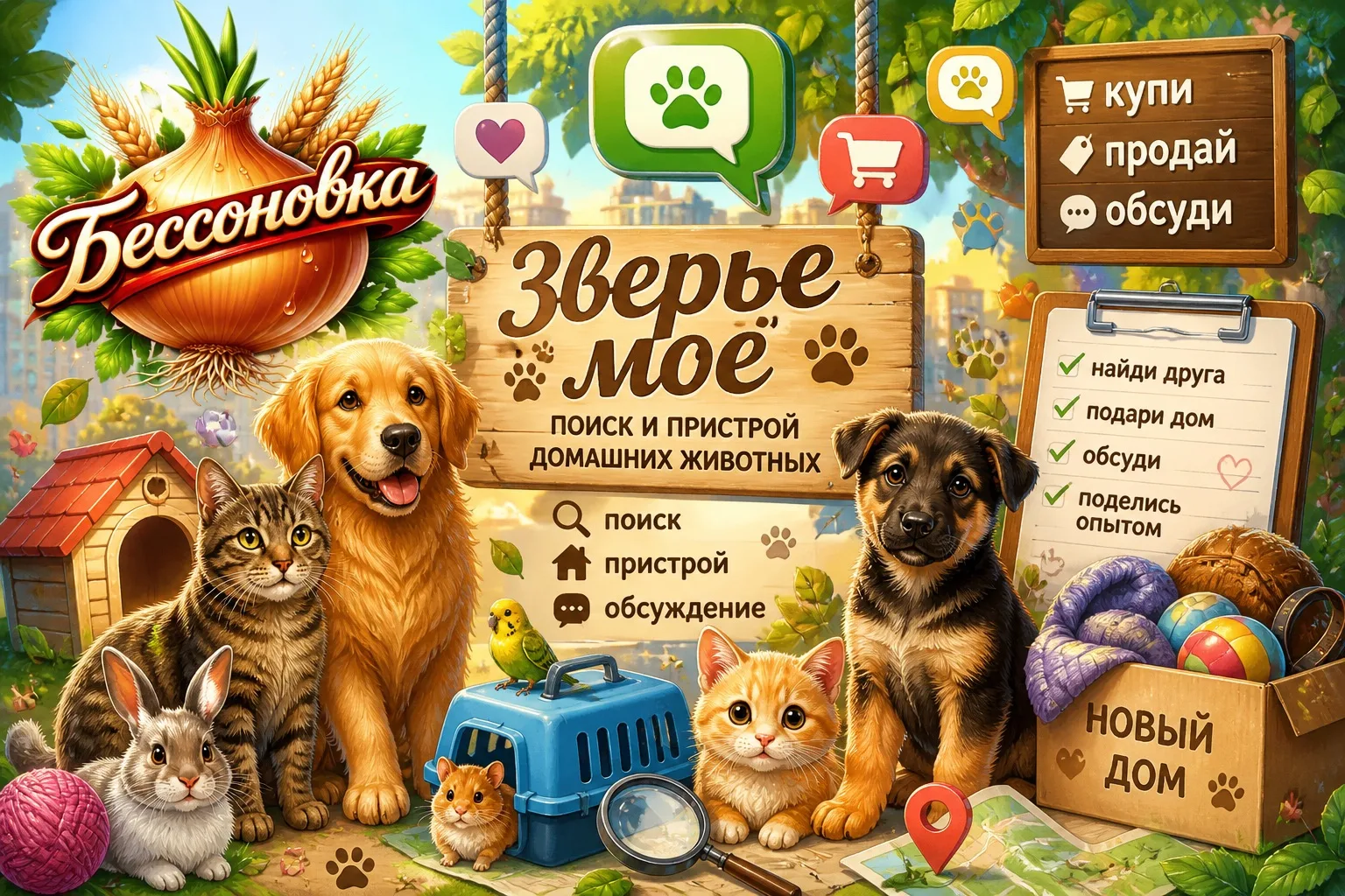 🐾 Зверьё моё — чат для тех, кто любит животных! 🐶🐱🐰🐦